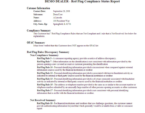 Compliance Summary